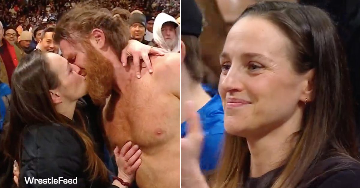 Sami Zayn Wife WWE RAW 2024 WrestleMania 40 Kiss Cute Beautiful Face WrestleFeed App