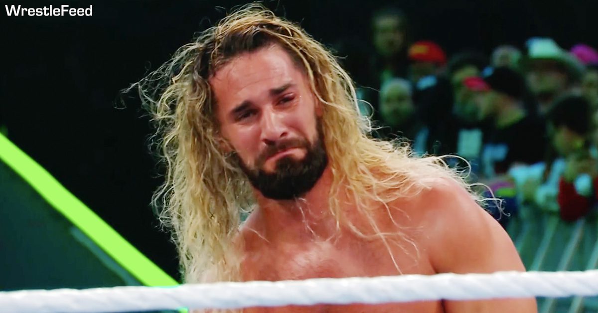 Seth Rollins Crying Sad Emotional Face WWE 2024 WrestleMania 40 Loss WrestleFeed App