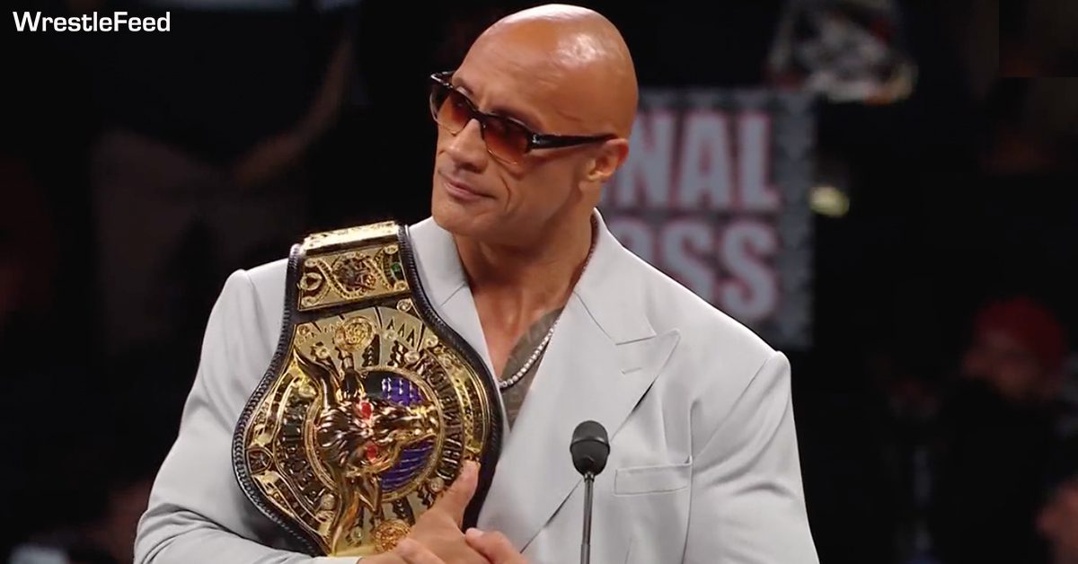 The Rock Holds The People's Championship WWE Hall Of Fame 2024 WrestleFeed App