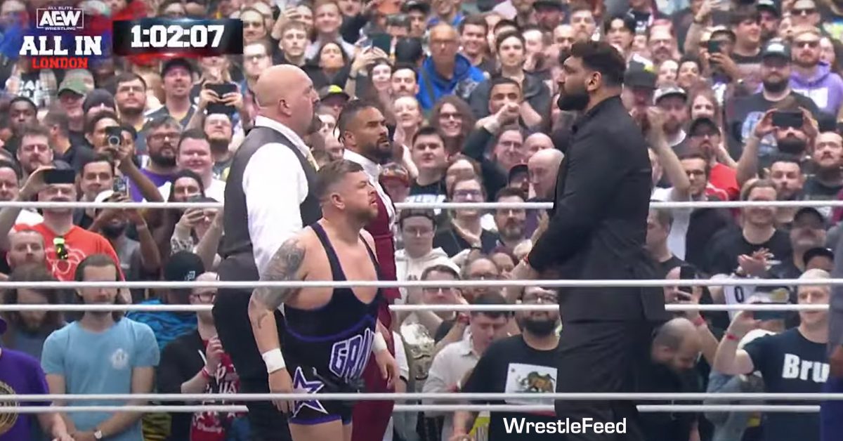 Big Show Paul Wight vs Satnam Singh Face To Face Height Different Comparison AEW All In London 2023 Buy In Pre Show Wembley Stadium WrestleFeed App