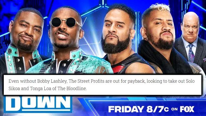 WWE Messes Up Bloodline Match Announcement SmackDown Graphic Tama Tonga Tanga Loa