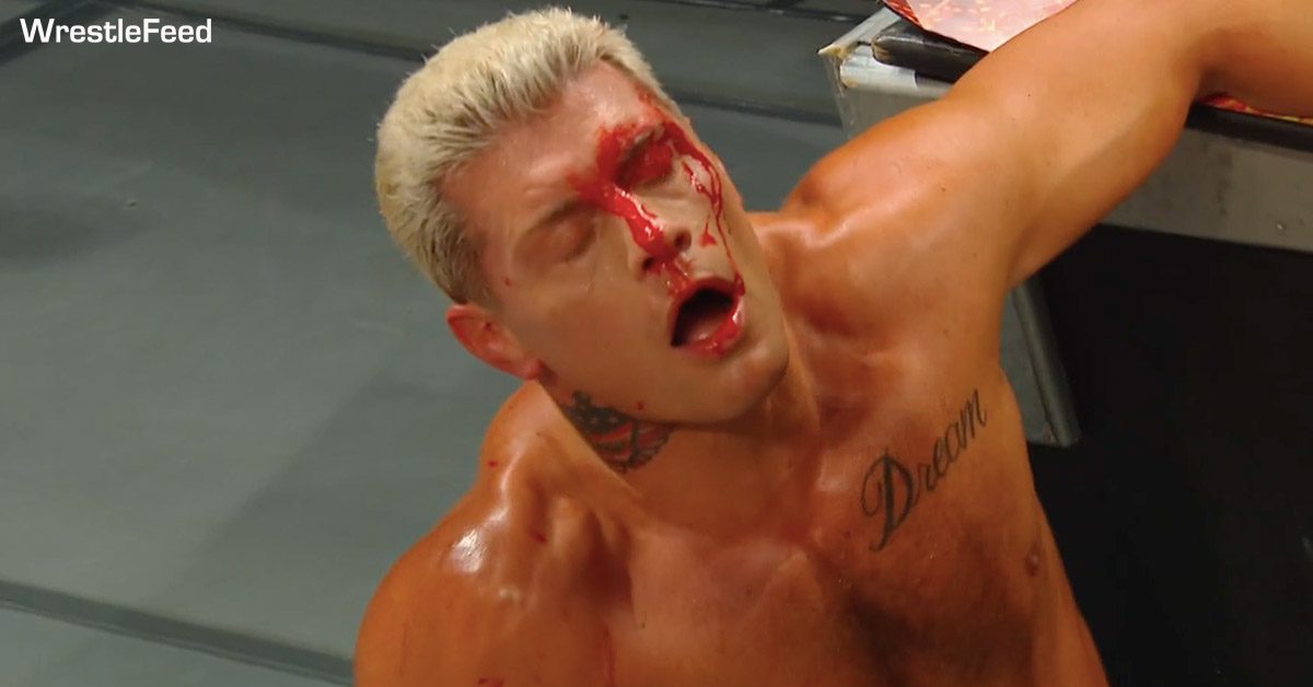 Cody Rhodes Bleeding Blood Busted Open WWE Clash At The Castle 2024 WrestleFeed App