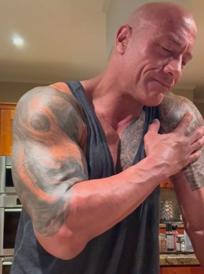 The Rock Dwayne Johnson Elbow Injury The Smashing Machine Movie Film June 2024