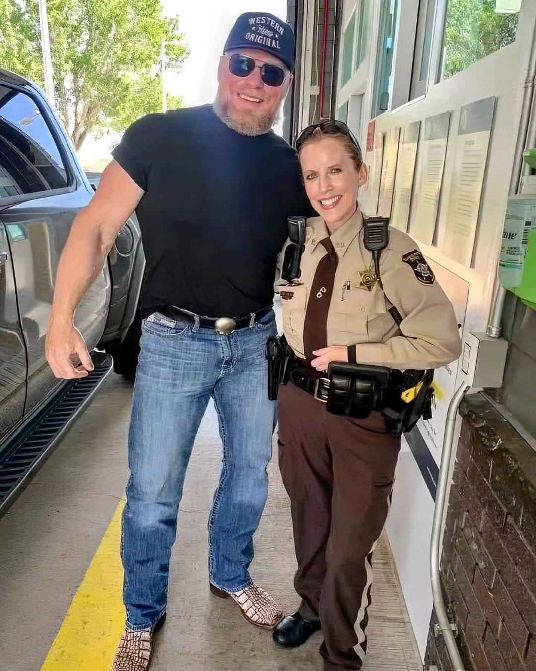 Brock Lesnar with a police woman cop