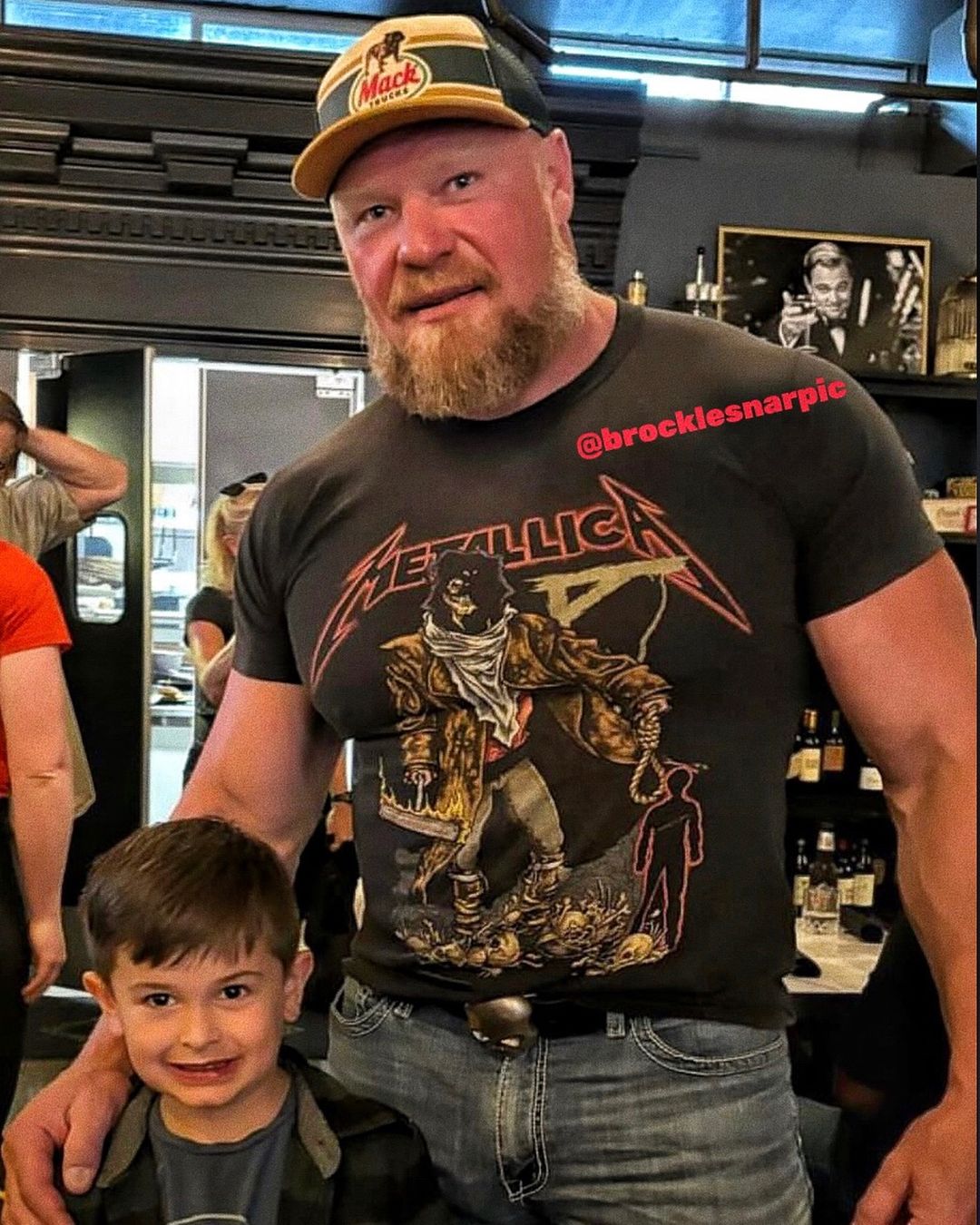 Brock Lesnar with a young fan kid July 2024