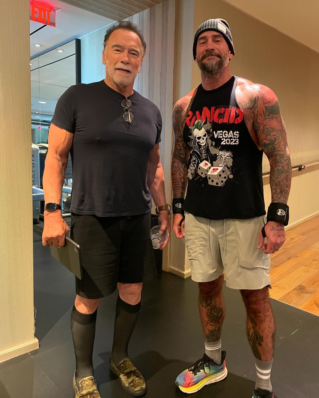 CM Punk with Arnold in Toronto during MITB 2024 weekend