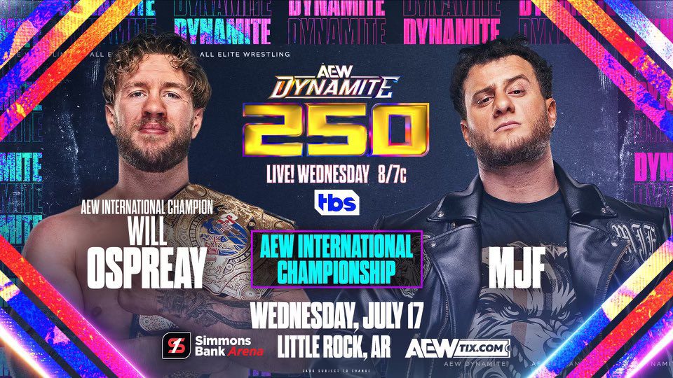 Will Ospreay vs MJF AEW Dynamite International Championship Match Episode 250