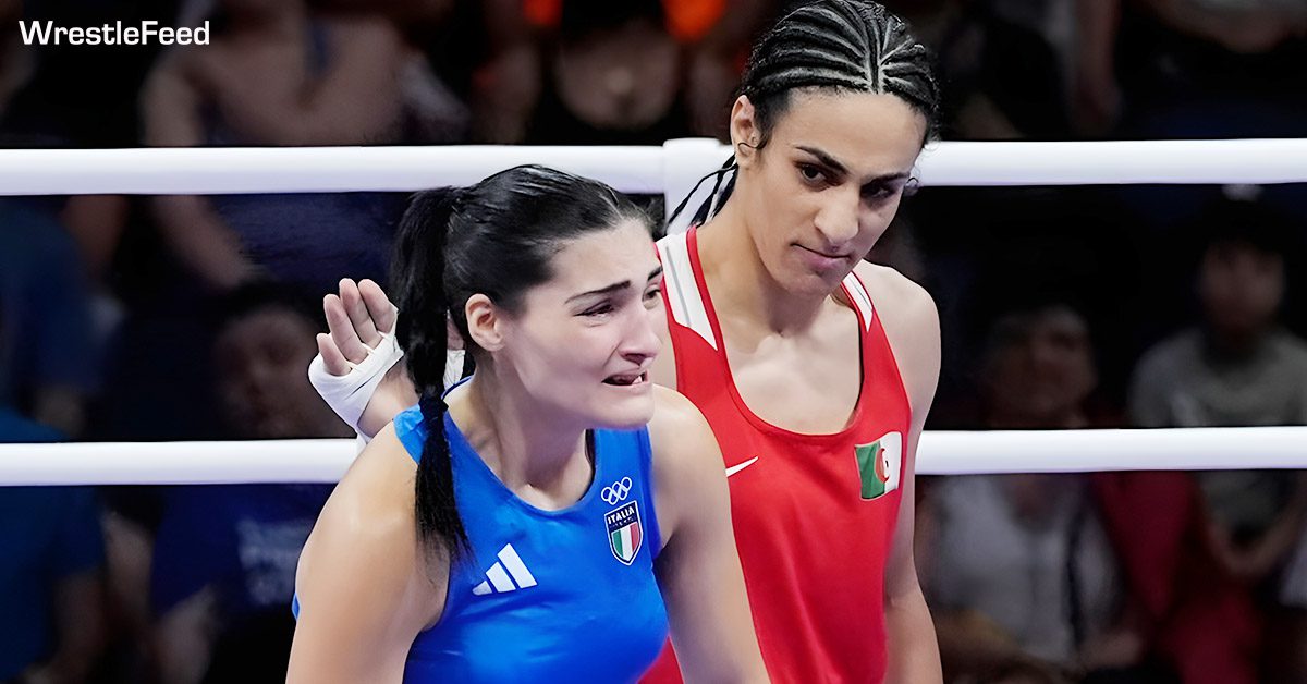 Angela Carini Crying Imane Khelif Paris Olympics Boxing 2024 WrestleFeed App