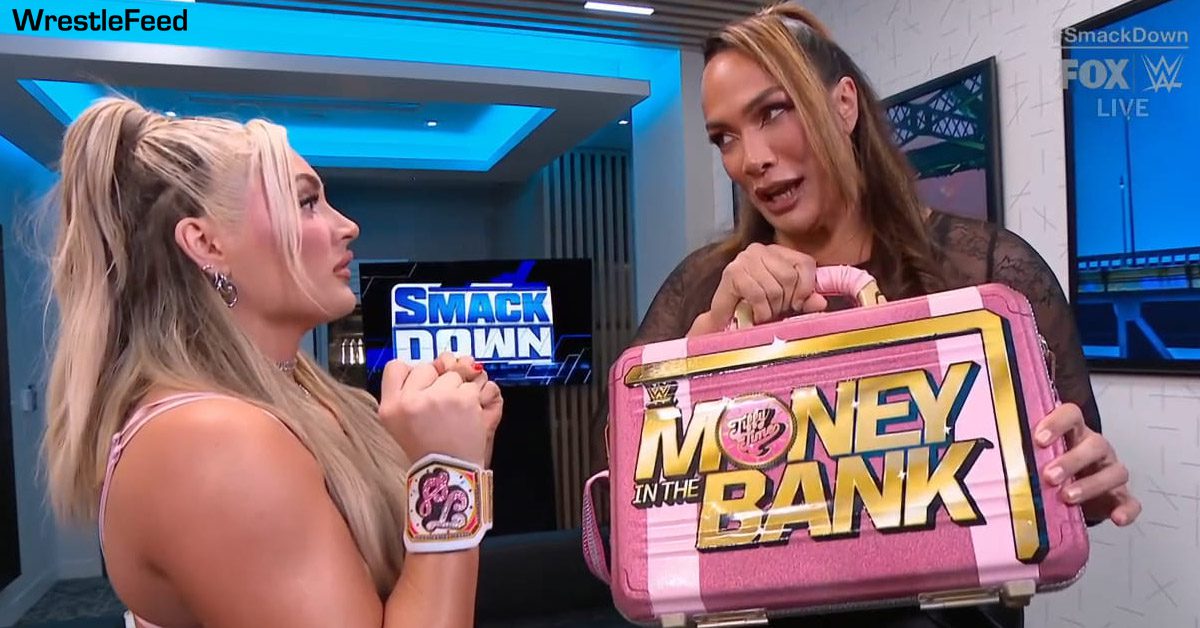 Tiffany Stratton Nia Jax New Women's Money In The Bank Briefcase WWE SmackDown Before SummerSlam 2024 WrestleFeed App