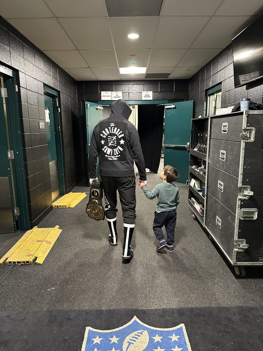 WWE Intercontinental Champion Sami Zayn with his son 2024