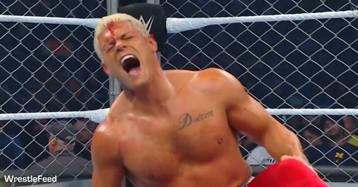Cody Rhodes Busted Open Bleeding Blood Steel Cage Match WWE SmackDown September 13 2024 WrestleFeed App