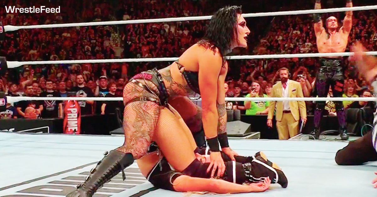 Rhea Ripley Pretzel Pin Liv Morgan WWE Bash In Berlin 2024 WrestleFeed App