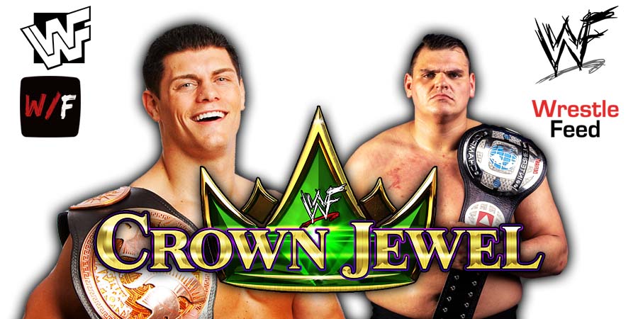 Cody Rhodes Vs Gunther WALTER Crown Jewel 1 WrestleFeed App