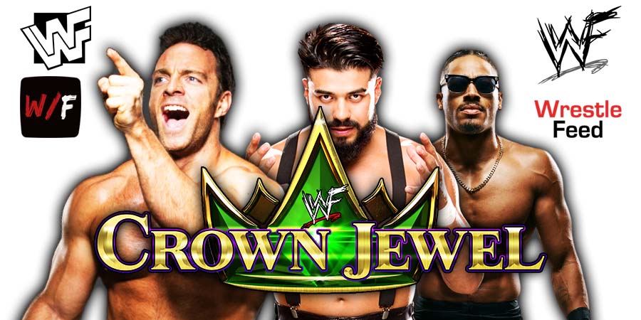 LA Knight Vs Andrade Vs Carmelo Hayes Crown Jewel 2024 1 WWE WrestleFeed App
