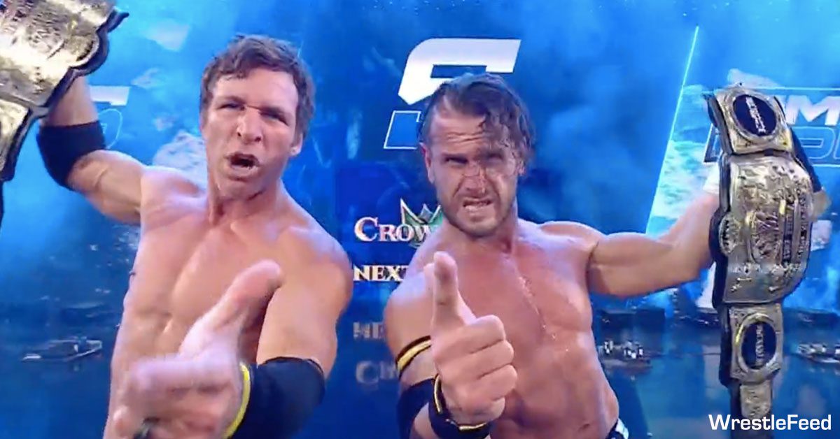Motor City Machine Guns MCMG Chris Sabin Alex Shelley Win WWE Tag Team Championship SmackDown October 25 2024 WrestleFeed App
