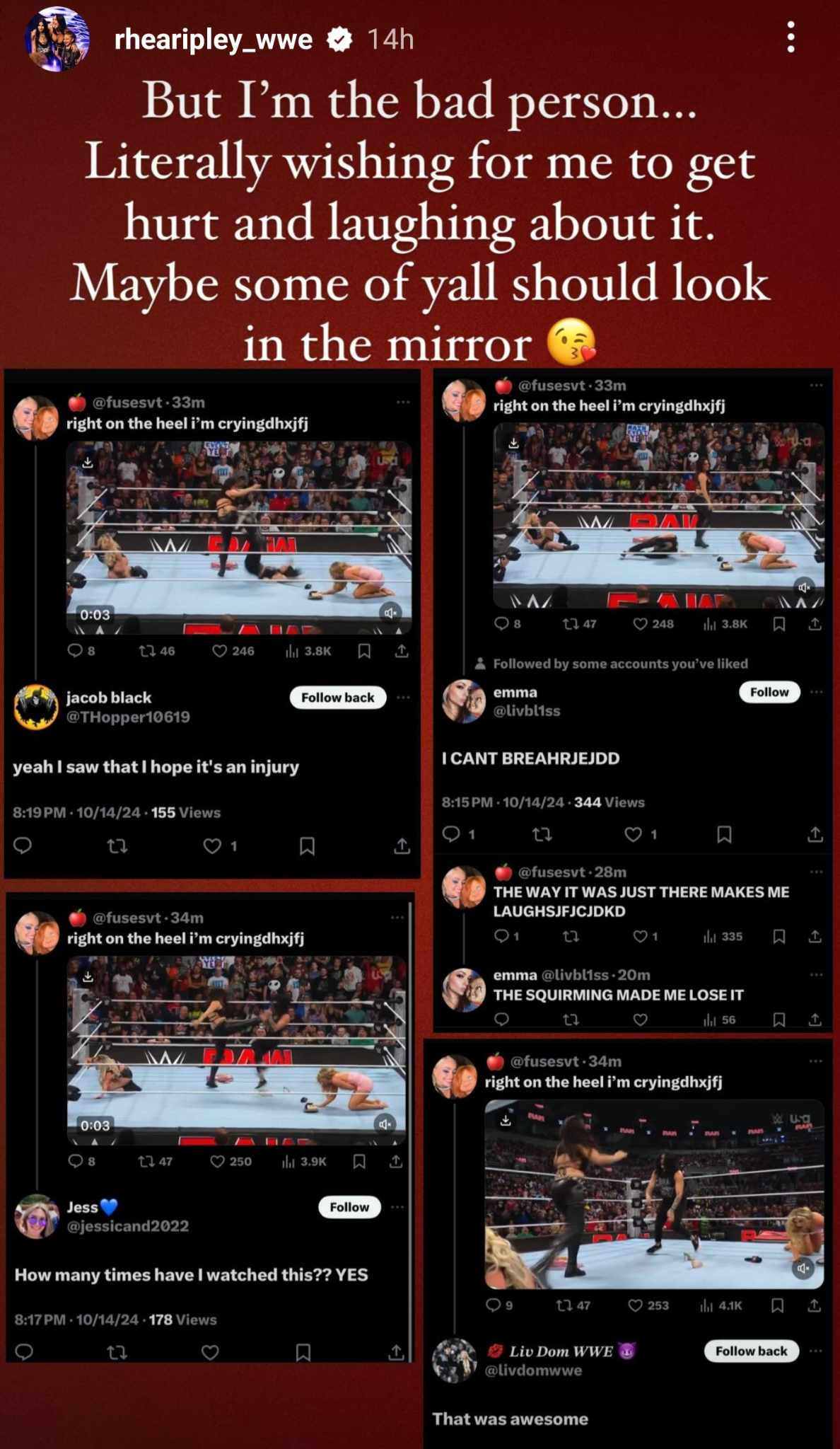 Rhea Ripley Reacts To Fans Wishing For Her To Get Hurt After RAW Incident