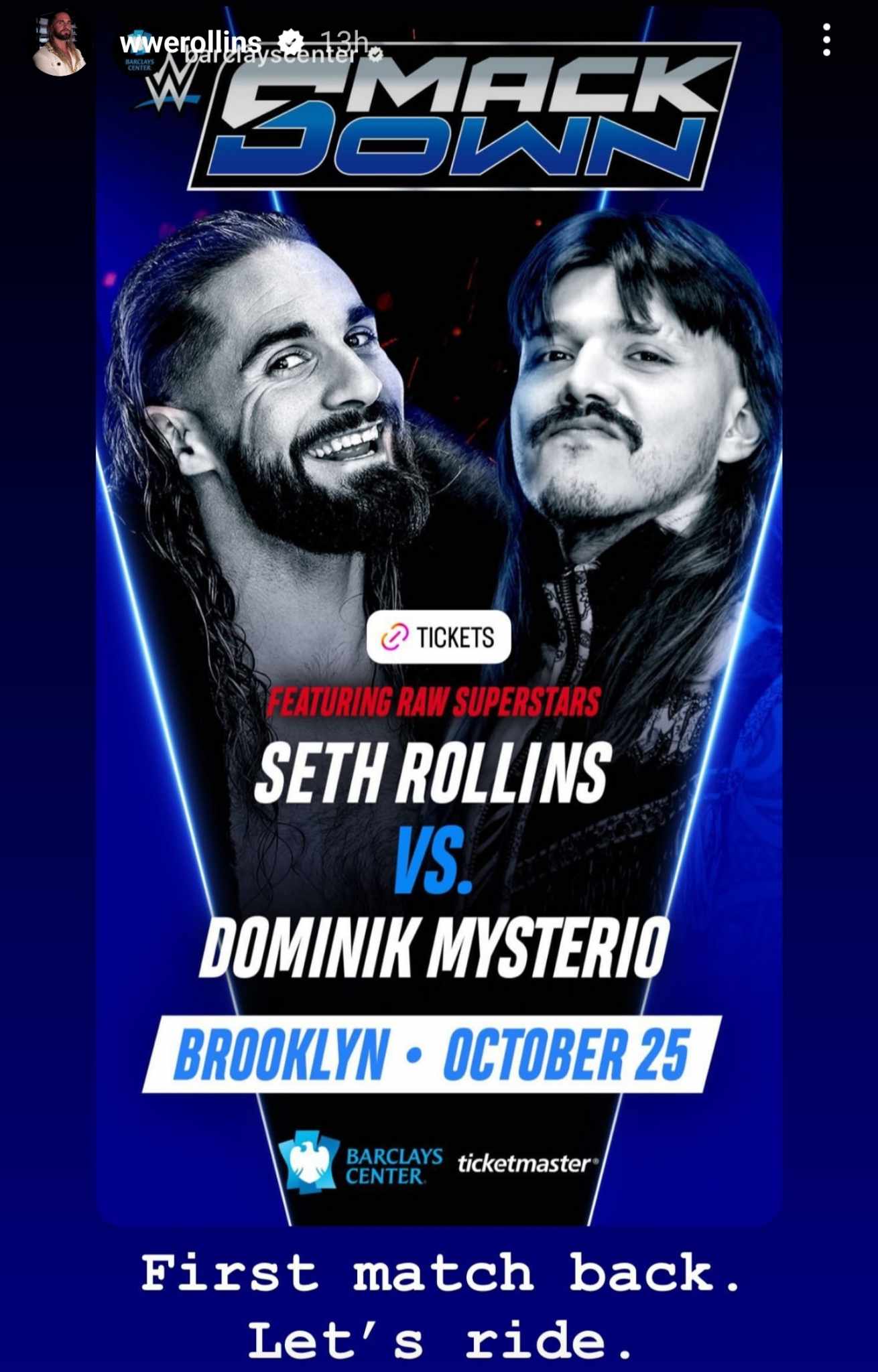 Seth Rollins vs Dominik Mysterio SmackDown Dark Match October 25 2024
