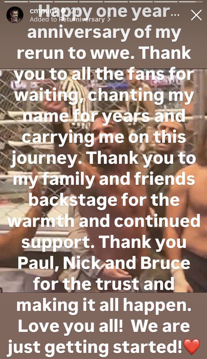 CM Punk Issues Statement On The One-Year Anniversary Of His WWE Return