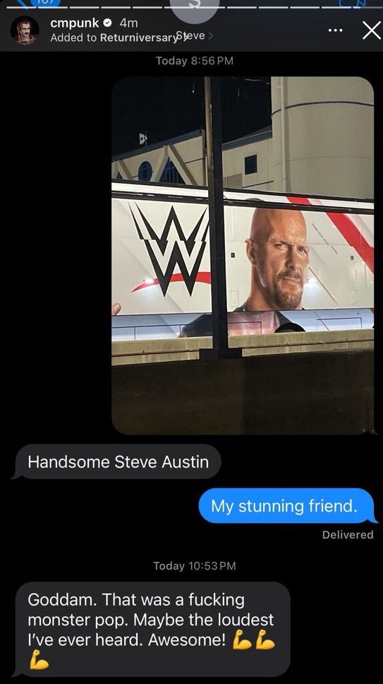 CM Punk Stone Cold Steve Austin Text Message WWE Survivor Series 2023
