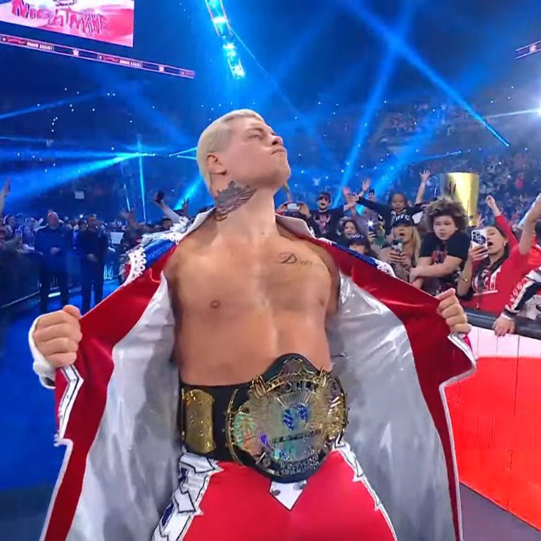 Cody Rhodes shows off the Winged Eagle Championship Saturday Night's Main Event 2024