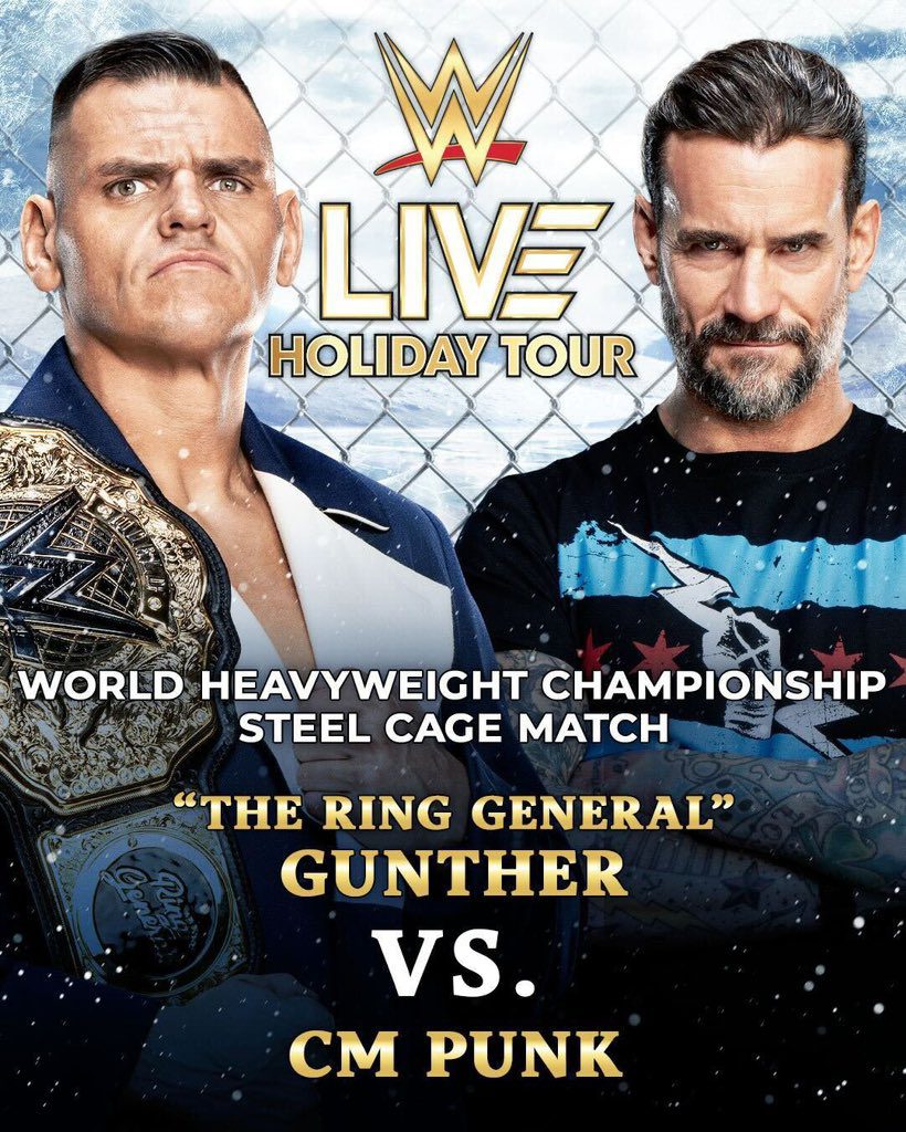 Gunther vs CM Punk WWE Live Event December 29 2024