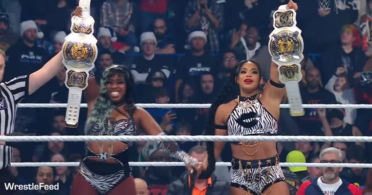 Naomi Bianca Belair WWE Women's Tag Team Champions SmackDown December 20 2024 WrestleFeed App