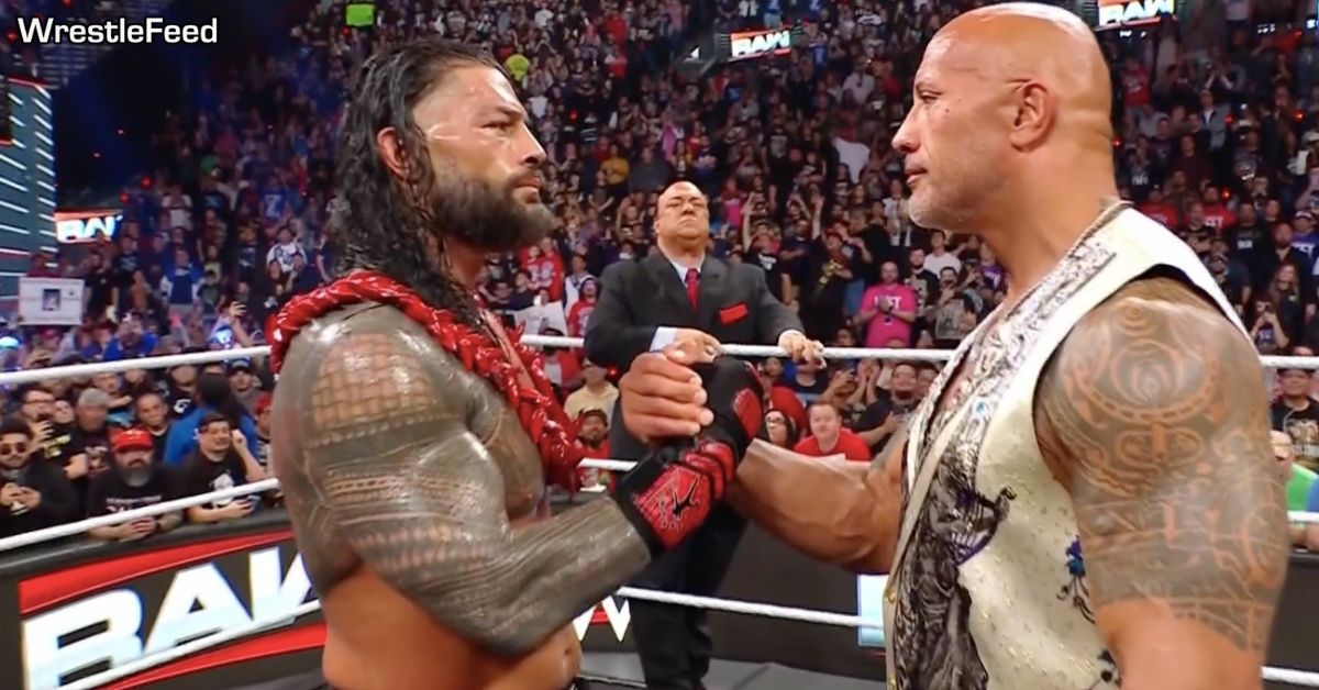The Rock Dwayne Johnson Crowns Roman Reigns The Tribal Chief WWE RAW Netflix Premiere January 6 2025 WrestleFeed App