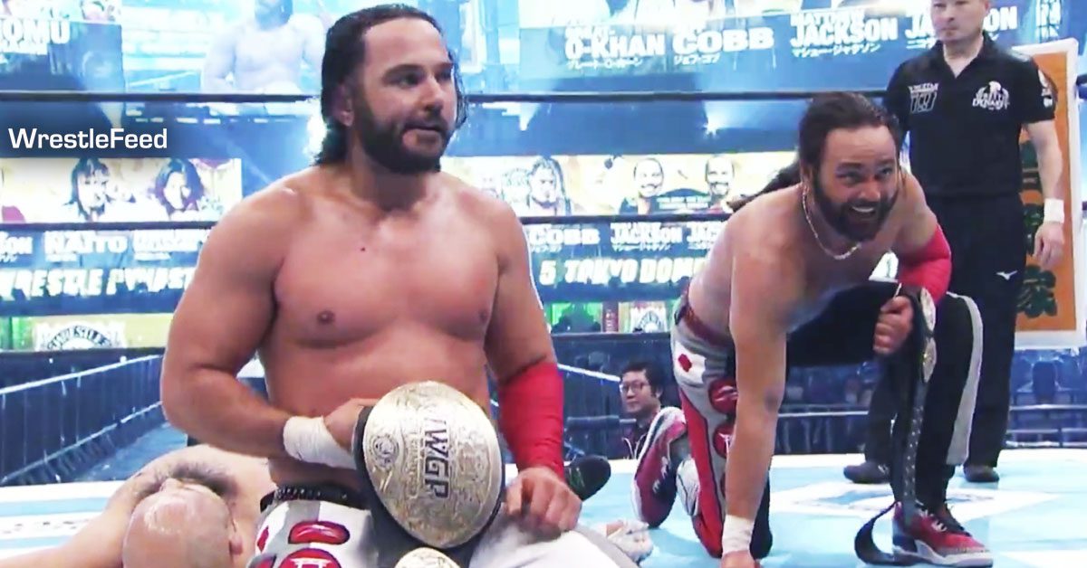 Young Bucks Win IWGP Tag Team Championship NJPW x AEW Wrestle Dynasty 2025 WrestleFeed App