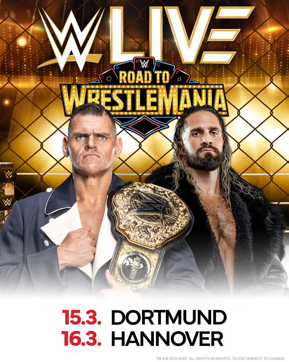 Gunther vs Seth Rollins for the World Heavyweight Championship WWE Live Event March 2025