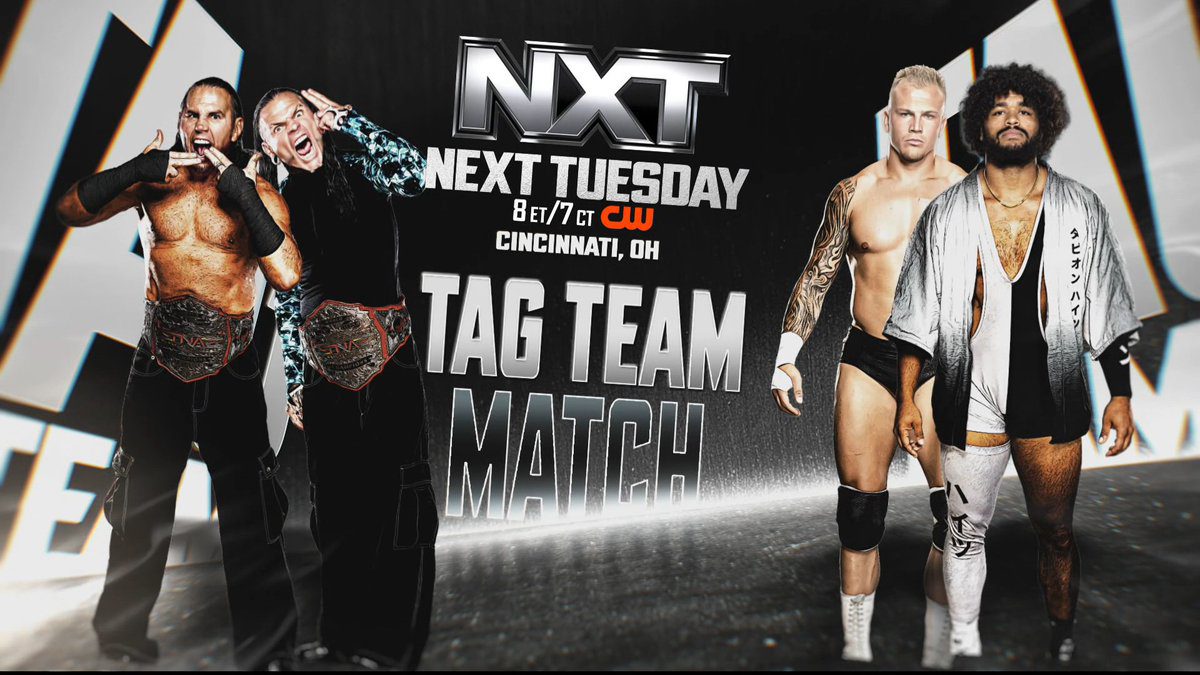 The Hardys Matt Jeff Hardy Boyz vs, Myles Borne Tavion Heights WWE NXT