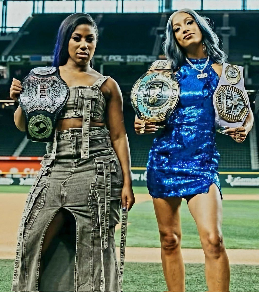 Athena Ember Moon ROH Women's World Champion Mercedes Mone Sasha Banks TBS Women's Champion NJPW Strong Champion