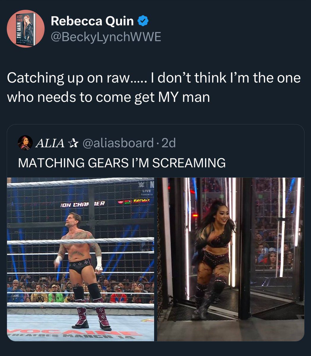 Becky Lynch Takes A Shot At CM Punk Matching Gear With Roxanne Perez