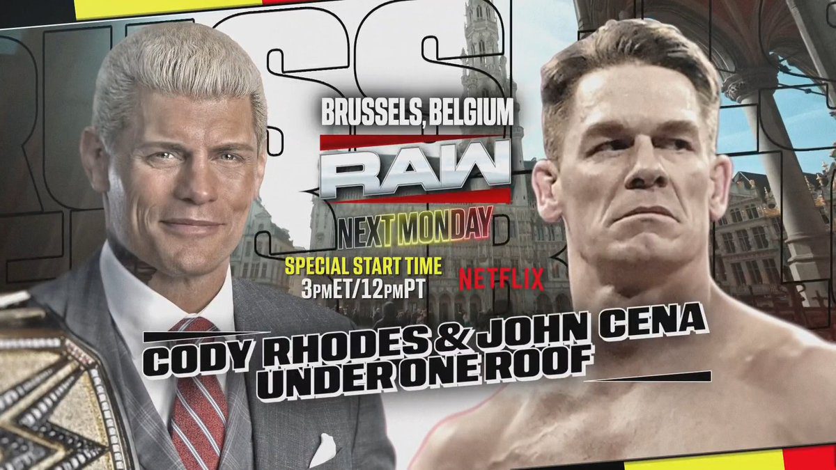 Cody Rhodes John Cena Under One Roof On WWE RAW Brussels Belgium