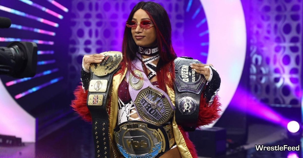 Sasha Banks Mercedes Mone 4 Belts TBS Women's Championship AEW Dynamite March 2025 WrestleFeed App