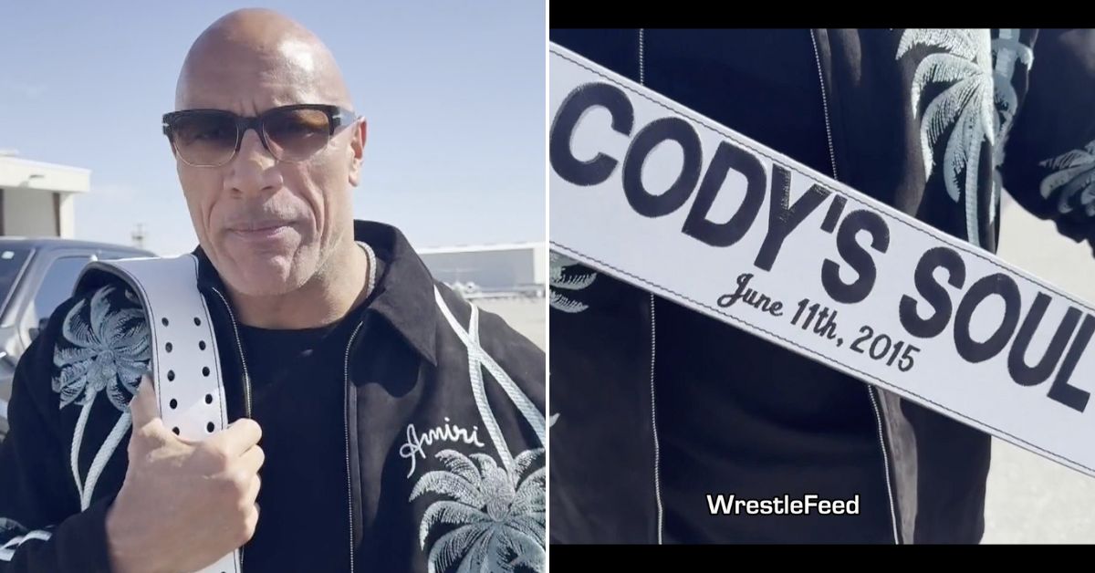 The Rock Dwayne Johnson Cody Rhodes Soul Weight Belt WWE SmackDown February 28 2025 WrestleFeed App