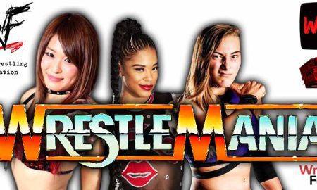 Iyo Sky Vs Bianca Belair Vs Rhea Ripley WrestleMania Match 1 WWE WrestleFeed App