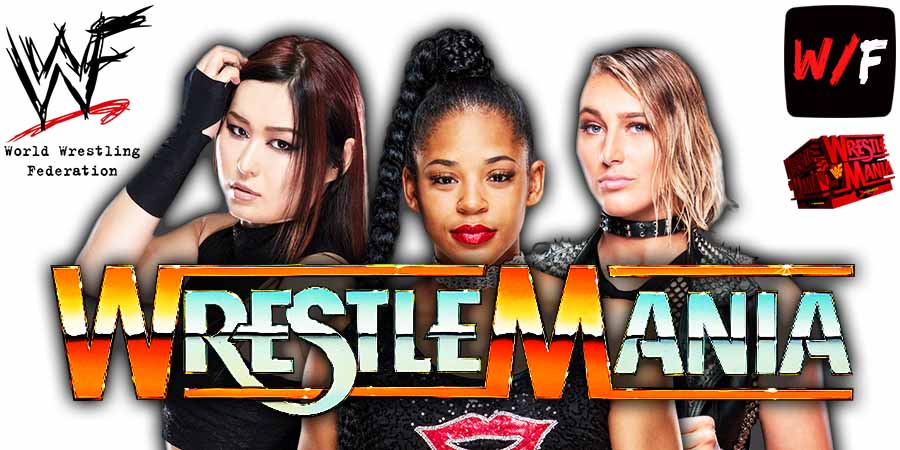 Iyo Sky Vs Bianca Belair Vs Rhea Ripley WrestleMania Match 2 WWE WrestleFeed App