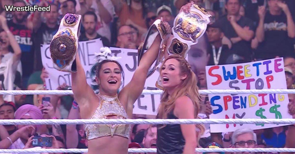 Lyra Valkyria Becky Lynch WWE Women's Tag Team Champions WrestleMania 41 WretleFeed App