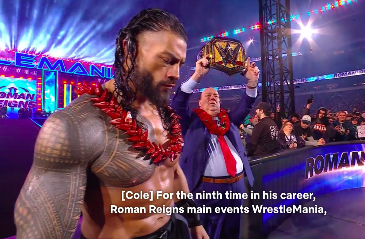 Roman Reigns 9th WrestleMania main event