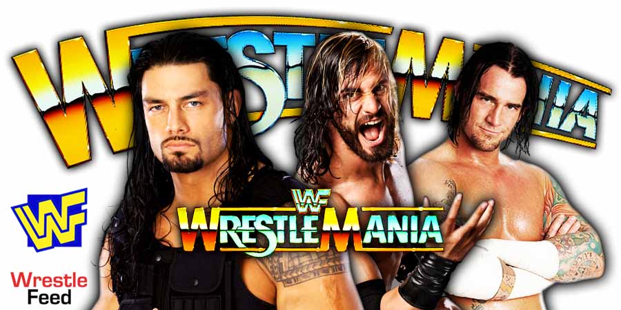 Roman Reigns Vs CM Punk Vs Seth Rollins WrestleMania Match 5 WWE WrestleFeed App