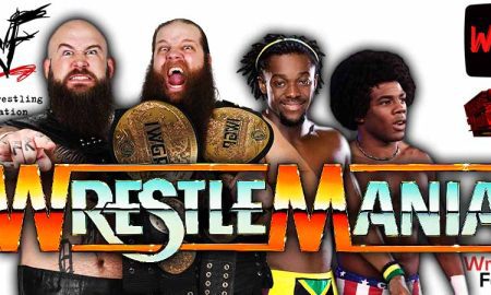 War Raiders Viking Raiders Erik Ivar Vs New Day Kofi Kingston Xavier Woods WrestleMania Match 1 WrestleFeed App