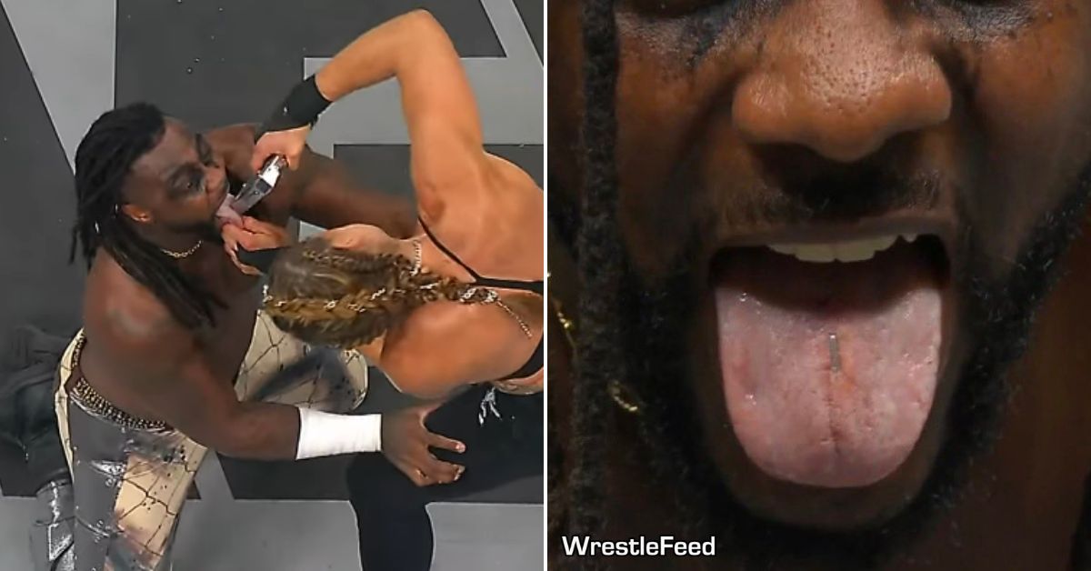 Swerve Strickland Tongue Stapled AEW Double Or Nothing 2025 Anarchy in The Arena Match WrestleFeed App