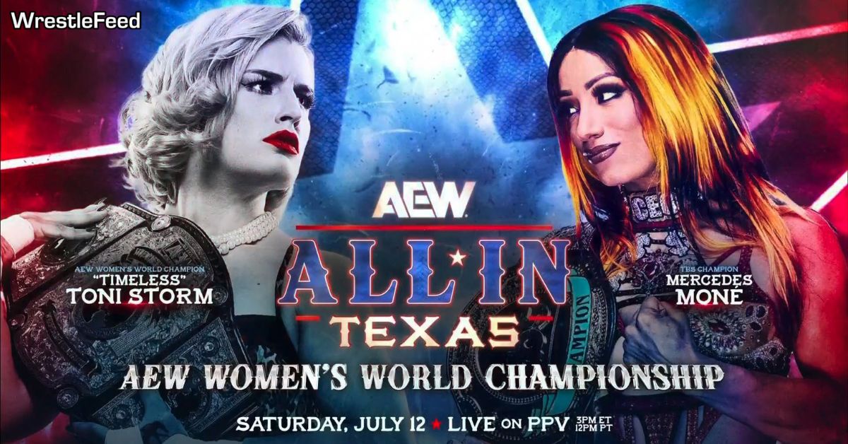 Timeless Toni Storm vs Mercedes Mone Sasha Banks AEW All In Texas 2025 Graphic WrestleFeed App