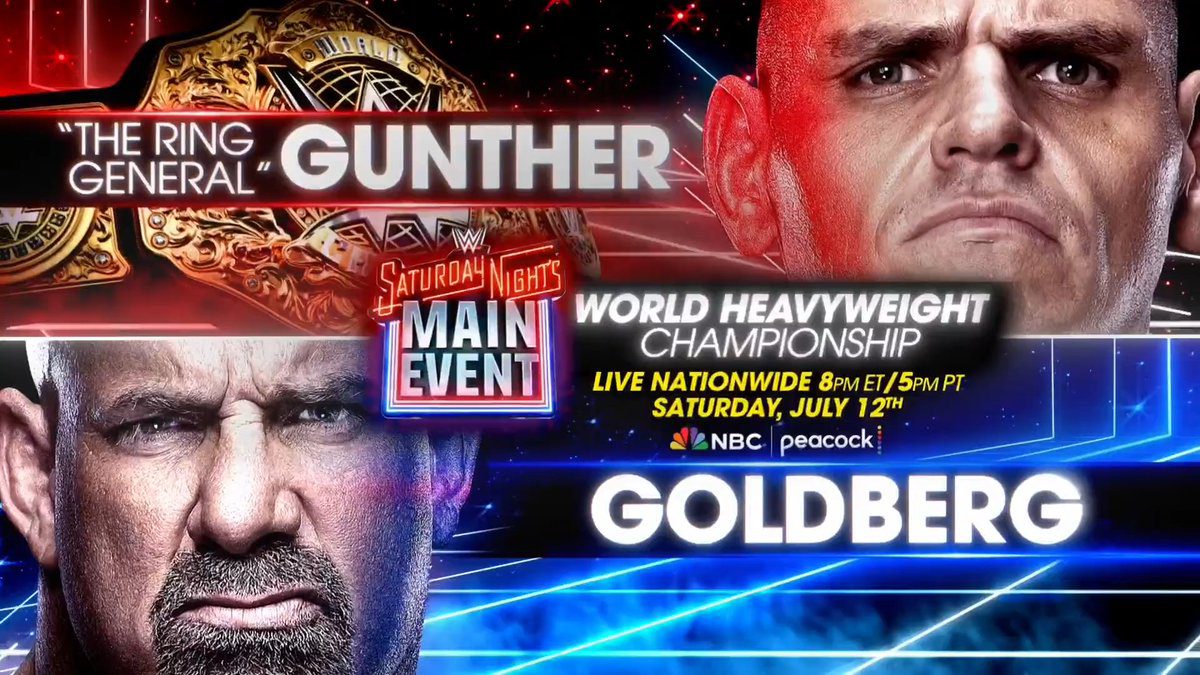 Gunther vs Goldberg Saturday Night's Main Event Graphic