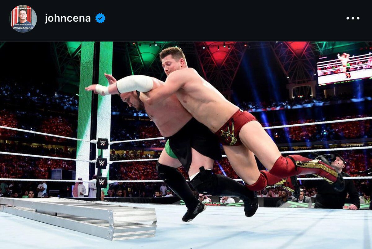 John Cena mocks CM Punk on Instagram by sharing an image of The Miz in a match in Saudi Arabia