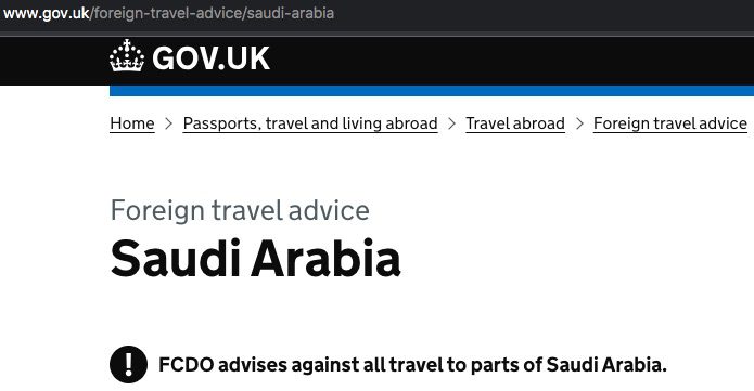 UK Issues Urgent Warning About Saudi Arabia