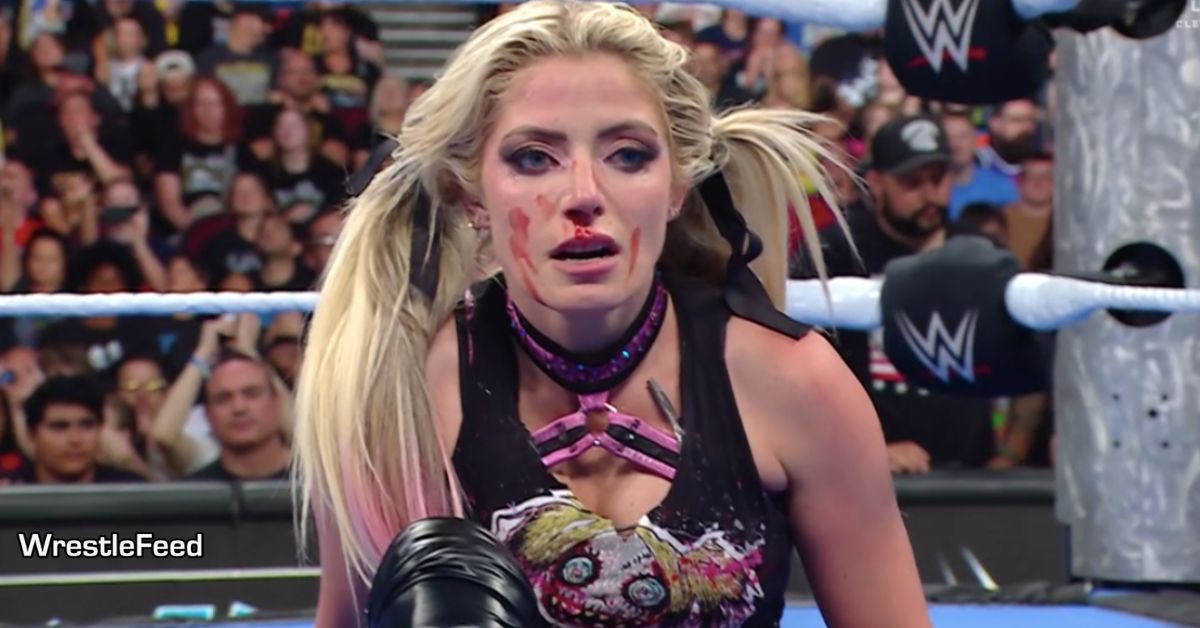 Alexa Bliss Busted Open Bleeding Blood Injured Injury Hurt WWE SmackDown July 25 2025 WrestleFeed App