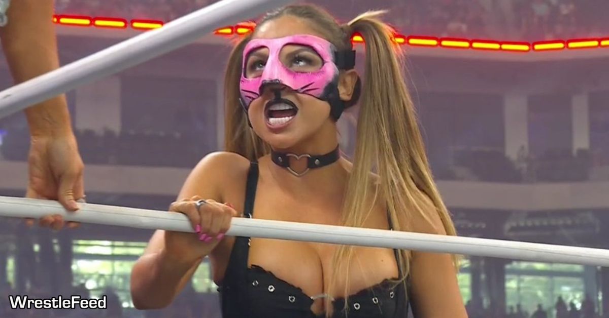 Harley Cameron Face Mask Boobs Breasts Tits AEW All In 2025 WrestleFeed App