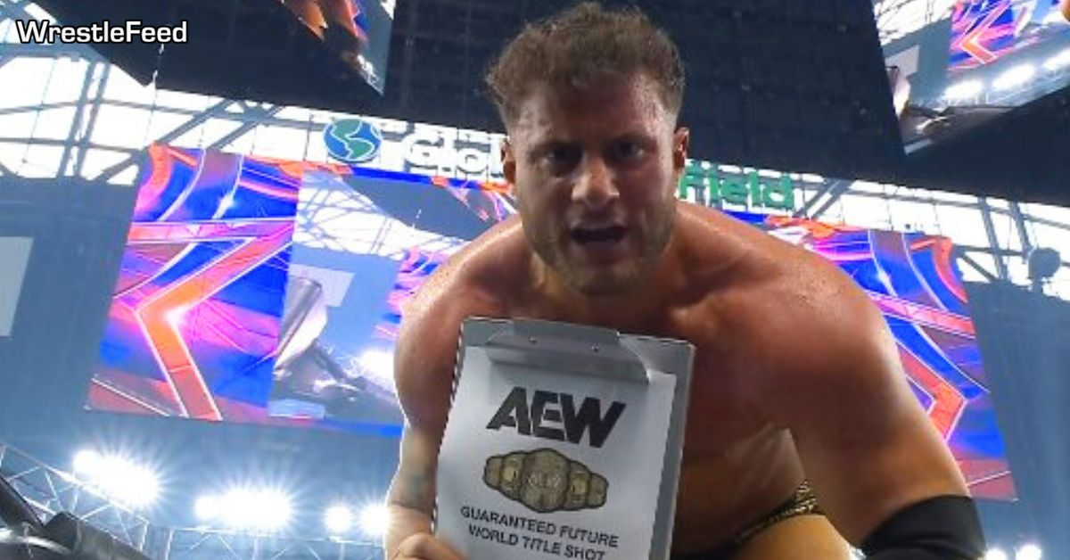 MJF wins Casino Gauntlet match AEW All In 2025 WrestleFeed App