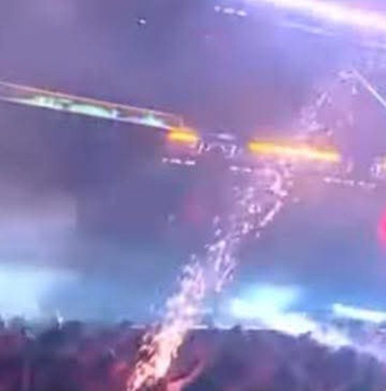 Brock Lesnar pyro hits a fan WWE SummerSlam 2025